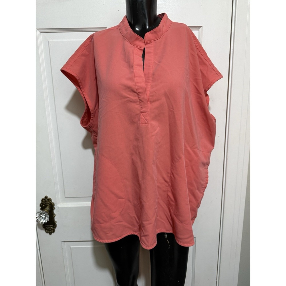 Coral Pink Womens Sleeveless Figs Scrub Top Shirt Size XL Technical Collection